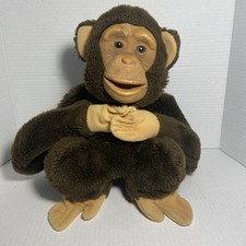 Vintage 1992 Hosung Monkey Chimp Hand Puppet Plush 15 Vinyl Face Squeaker