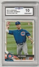 2019 FIRST BOWMAN NICO HOERNER ROOKIE BASEBALL CARD CHICAGO CUBS INFIELDER. rookie card picture