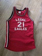 1960s 1970s Vintage Felco Sandknit TANK Red Black Basketball Jersey Legal Eagles