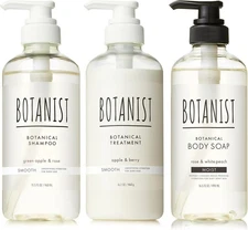 BOTANIST Shampoo, Treatment, and Body Soap 3-Piece Set (Smooth x Moist) Japan