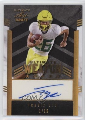 2022 Leaf Ultimate Draft Weapon Gold Spectrum 1/15 Travis Dye #UW-TD1 Auto 0u66