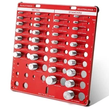 Thread Checker Kit 42-Piece | SAE & Metric Sizes | Nut & Bolt Gauge w/ Drill Bit