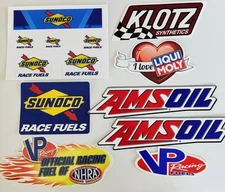 10+  Decal Motorsports Pack Amsoil, VP Sunoco Stickers NASCAR NHRA 