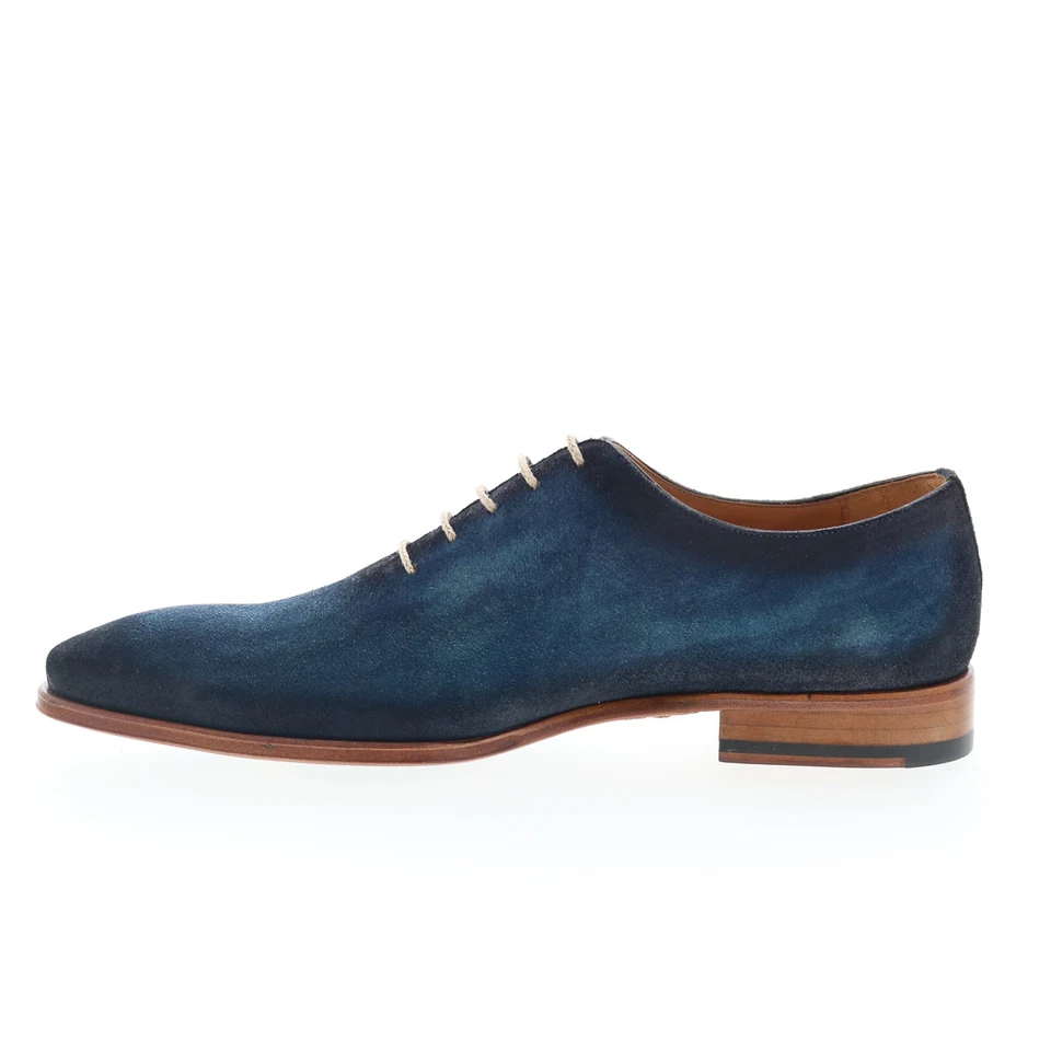Zapatos Oxford y cordones de gamuza azul para hombre Mezlan Mez117 punta lisa 9 Foto 3 de 4