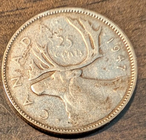 1947 Canada 25 Cents — photo from the most recent tracked eBay sale