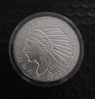 *2 TROY OZ .999 FINE SILVER INCUSE INDIAN ROUND BU IN CAPSULE*