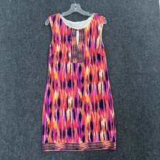 Trina Turk Dress Women's 6 Multicolor Sleeveless Ikat Print Summer Shift USA