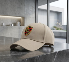 Porsche Beige Crest Hat Official Baseball Cap Adjustable Unisex NWT 2026