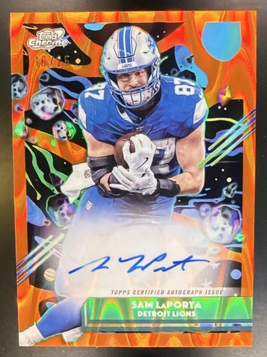 2025 Topps Cosmic Chrome Sam LaPorta #CCA-SLP Auto Orange Galactic Refractor /25