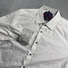 Robert Graham Button Up Shirt Mens XL White Paisley Classic Fit