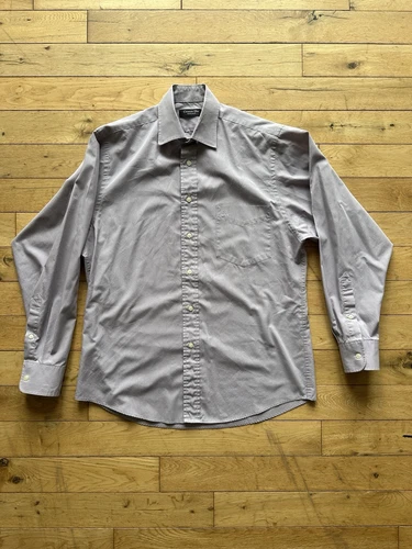 ABITO uomo vintage Christian Dior Monsieur camicia grigio lilla viola TAGLIA 15