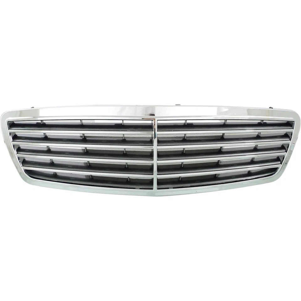 For 2003-2006 Chrome Shell w Gray Insert Plastic Grille Mercedes Benz S430 S500 Foto 4 de 4
