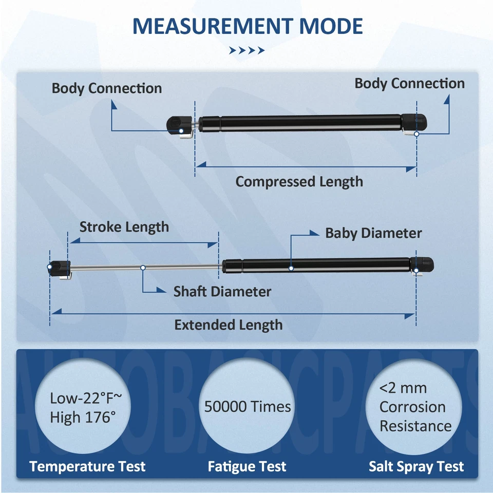 For 1992-1994 Chevy Blazer Qty 2 Rear Window Glass Lift Supports Shocks Struts - Image 4 of 4