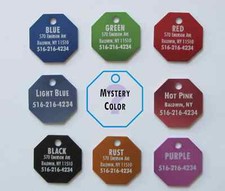 TEN 10 Otagonal Metal Pet Id Tags - Free Custom Engraving Personalization