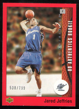  2002-03. UD Authentics Rookie #122. Jared Jeffries. RC 538/799