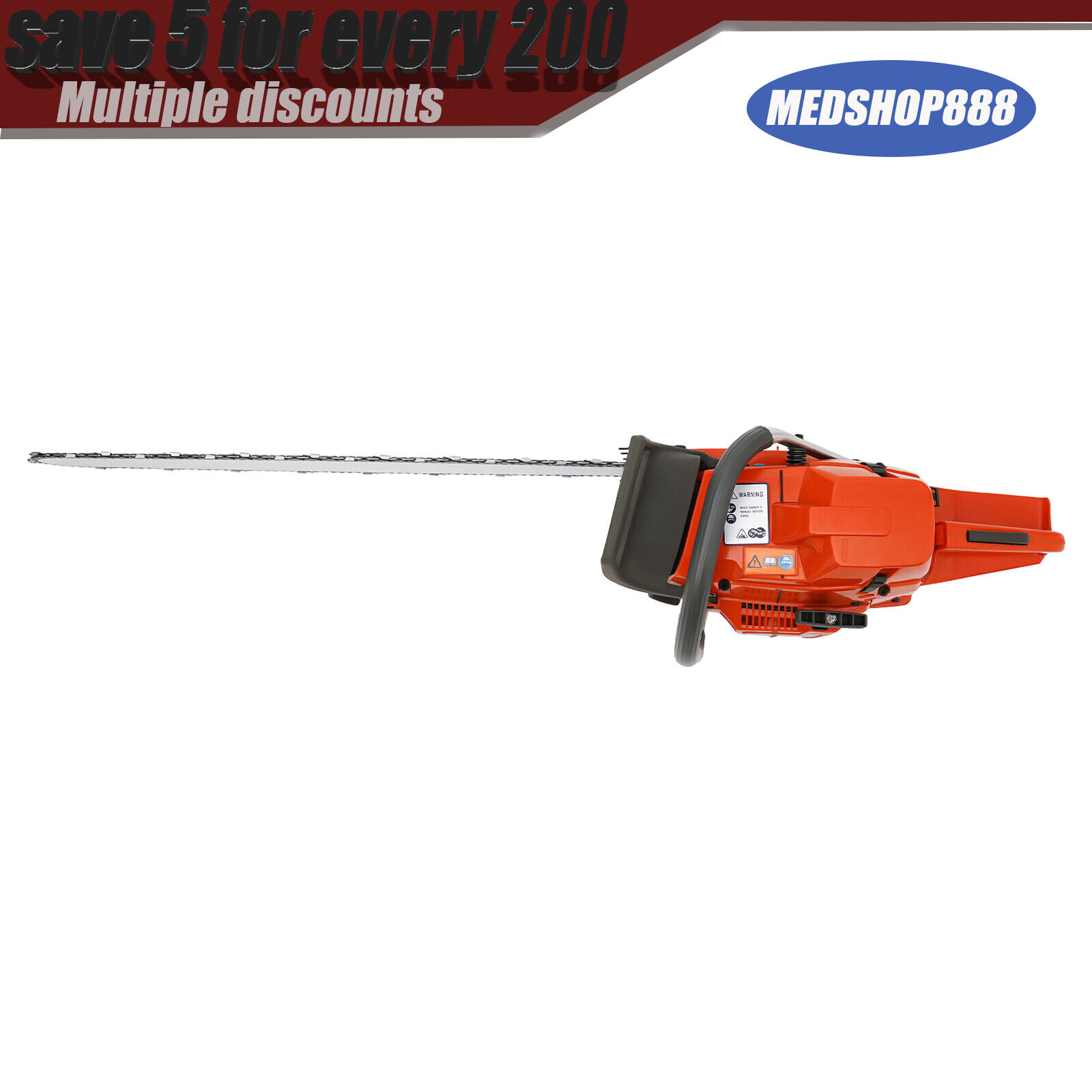 28'' Handheld Cordless Petrol Chain Saw 71cc Gasoline Chainsaw Power Head 3.9kw