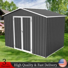 8x6ft Outdoor Storage Shed Metal Garden Sheds Utility Tool House w/Lockable Door
