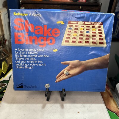 Vintage Shake Bingo Game Schaper 1977 Dice Chips