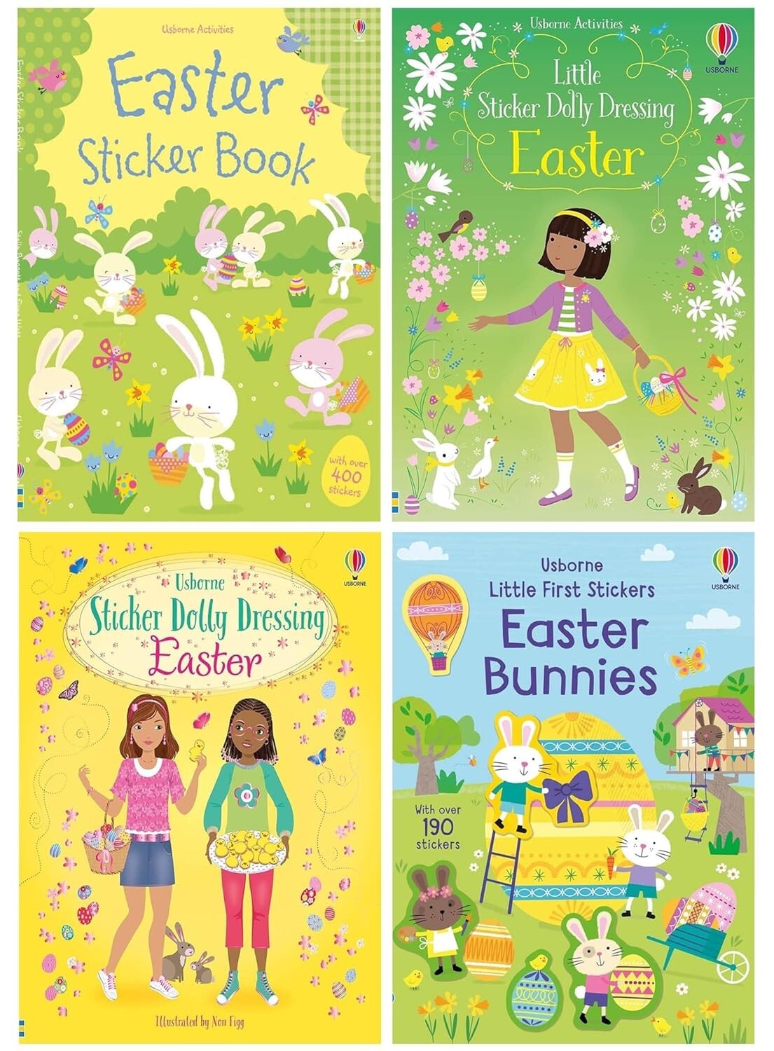 Usborne Activities Easter Sticker 4 Books Collection Set by Fiona Watt, Jessica