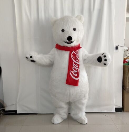 Weißer Eisbär Maskottchen Kostüm Cosplay Party Kleid Kleidung Halloween Erwachsene - Bild 2 von 7