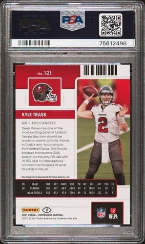 2021 Contenders Rookie Ticket Variazione Auto Red Zone Kyle Trask 121 PSA 9 Pop 3 - Foto 2 di 2