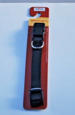ASPCA Collection Medium 5/8 Pet DOG Adjustable Collar 10-16'' Black NWT 