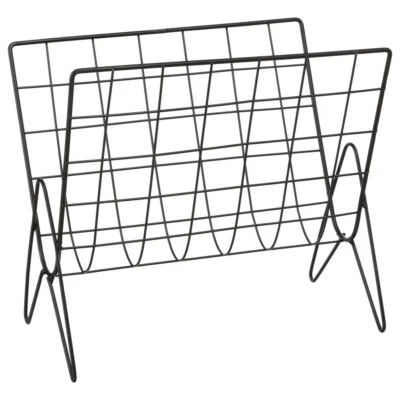 Zeitungsständer Magazinhalter Zeitungshalter Metall Schwarz 35,5 x 32 x 18 cm - Bild 1 von 4
