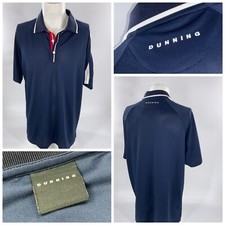 Dunning Golf Polo Shirt XL Men Navy Blue Red White American Poly YGI G2-390