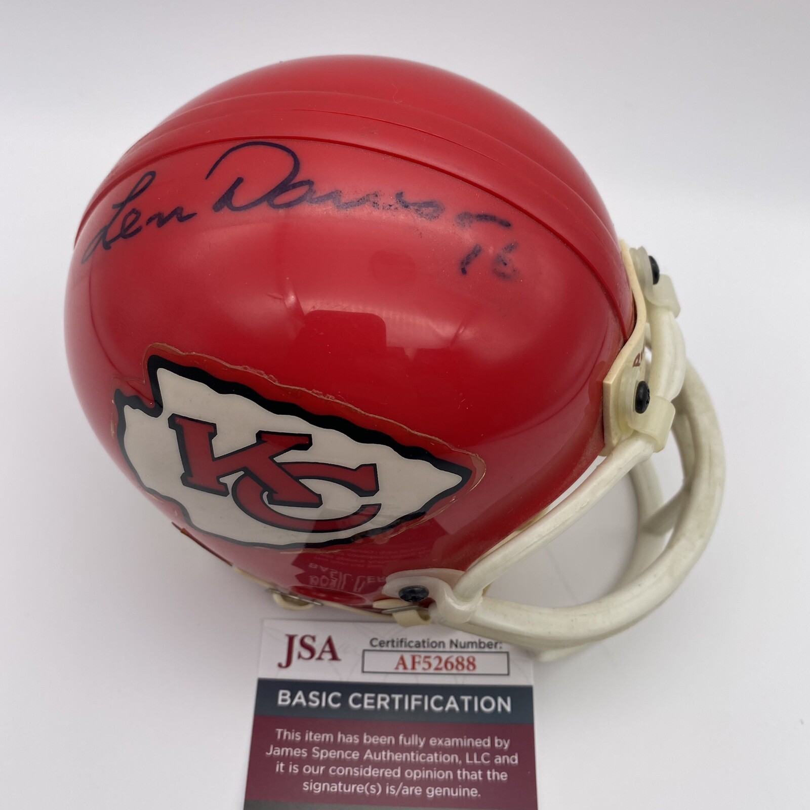 Len Dawson Autographed Signed Kansas City Chiefs Mini Helmet JSA Purdue SB IV MVP 