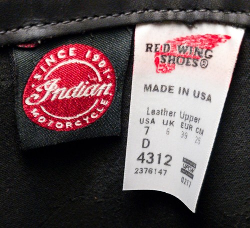 Red Wing 4312 Indian Motorcycle Boots Size 7D (Soft Toe) (USA - Picture 5 of 9