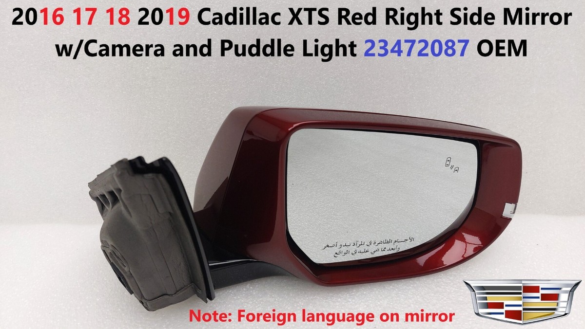 2016-2019 Cadillac XTS Red Right Side Mirror W/Camera and Puddle