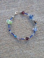 Blue Crystal Beaded Bracelet