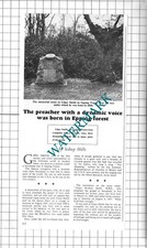 Gipsy Smith Rodney Smith Epping Forest Essex Memorial Stone  - 1967 Clipping