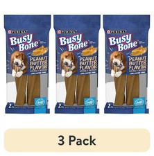  3 pack Medium Dog Treats with Natural Peanut Butter Chews, 7 oz Pouch 2 Count 