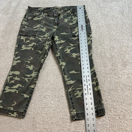 Kut From the Kloth Camo Cropped Straight Leg Jeans Pants Size 14p - Picture 10 of 13