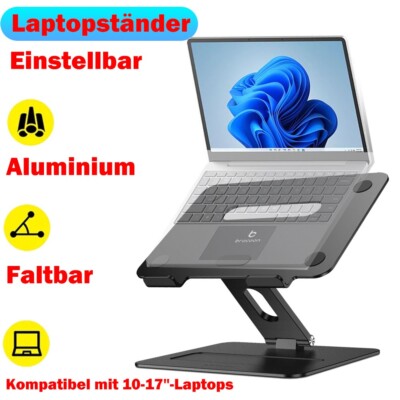 Verstellbarer Laptop Ständer Aluminium Notebook Halterung Faltbar Tragbar