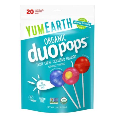YumEarth Organic Duo Pops Lollipops with Fruit Chew Centers - Allergy Friendl...