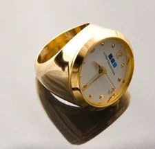 Vintage La Mer Collections ring Watch IP Gold finish Size 7