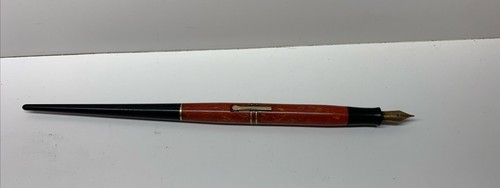 EVERSHARP Fountain Pen 14k Gold Nib Coral Marbling Celluloid Ladies Skinny End - Picture 18 of 24