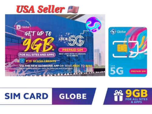 GLOBE 5G Prepaid Roaming Philippines SIM Card LTE Tri-Cut Mini Micro Nano w 150 - Afbeelding 1 van 5