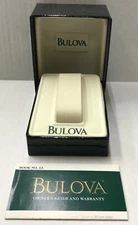 Vintage Bulova Green Watch Case Display Storage Collection Box with Book No. 63
