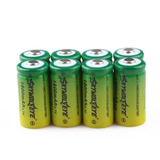 8pcs SKYWOLFEYE 16340 RCR123A LR123A 3.7V 1800mAh Rechargeable Li-Ion Battery