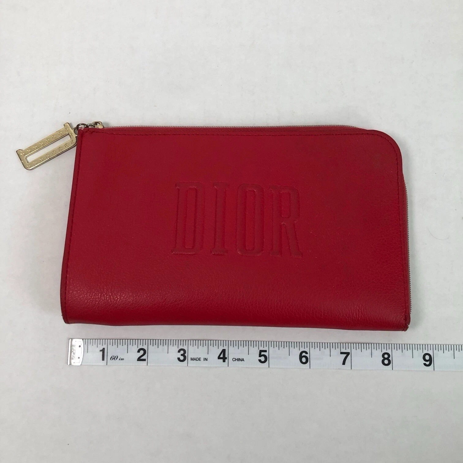 Dior Pochette Sac Zip Rouge Logo Vip Cadeau Limité