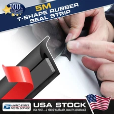 For 16.4FT Car Door Edge Moulding Trim Rubber Seal Weather Strip T-shape Durable