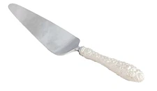 Stieff Rose by Stieff Sterling Pie Server Curved Blade