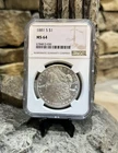 1881-S Morgan Silver Dollar NGC MS64 Nice Shine Real Solid $1 Coin M8🔥