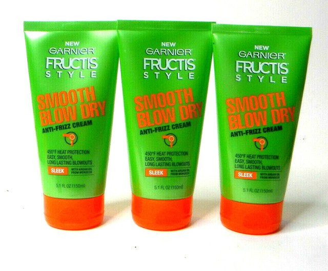 3 PACK Garnier Fructis Smooth Blow Dry Sleek Anti