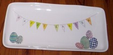 Rae Dunn Easter Happy Easter Banner Easter Eggs Serving Platter Tray