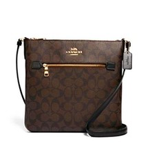 COACH Womens Rowan File Bag In Signature Canvas (Brown/Black) one size