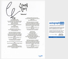 Conan Gray ‘Memories’ Signed Lyric Sheet Pop Singer ACOA